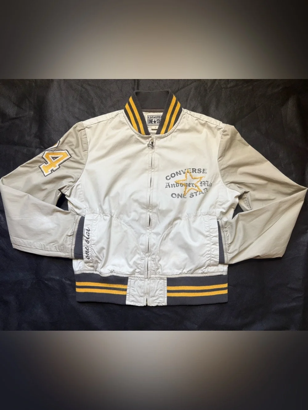 Converse Kids Cream Jacket with Yellow & Gray Trim